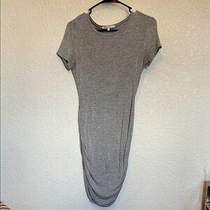Antistar Mini Bodycon Ruched Gray T-Shirt Dress (XS)